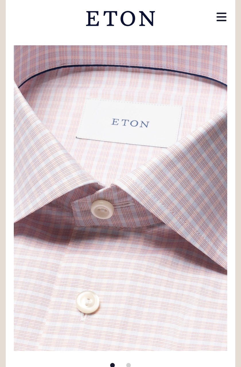 Eton Orange Check Fine Twill Shirt as rendered by Blippa