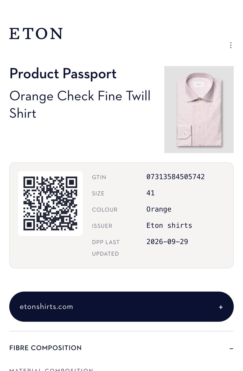 Eton Orange Check Fine Twill Shirt as rendered by DPP Agent