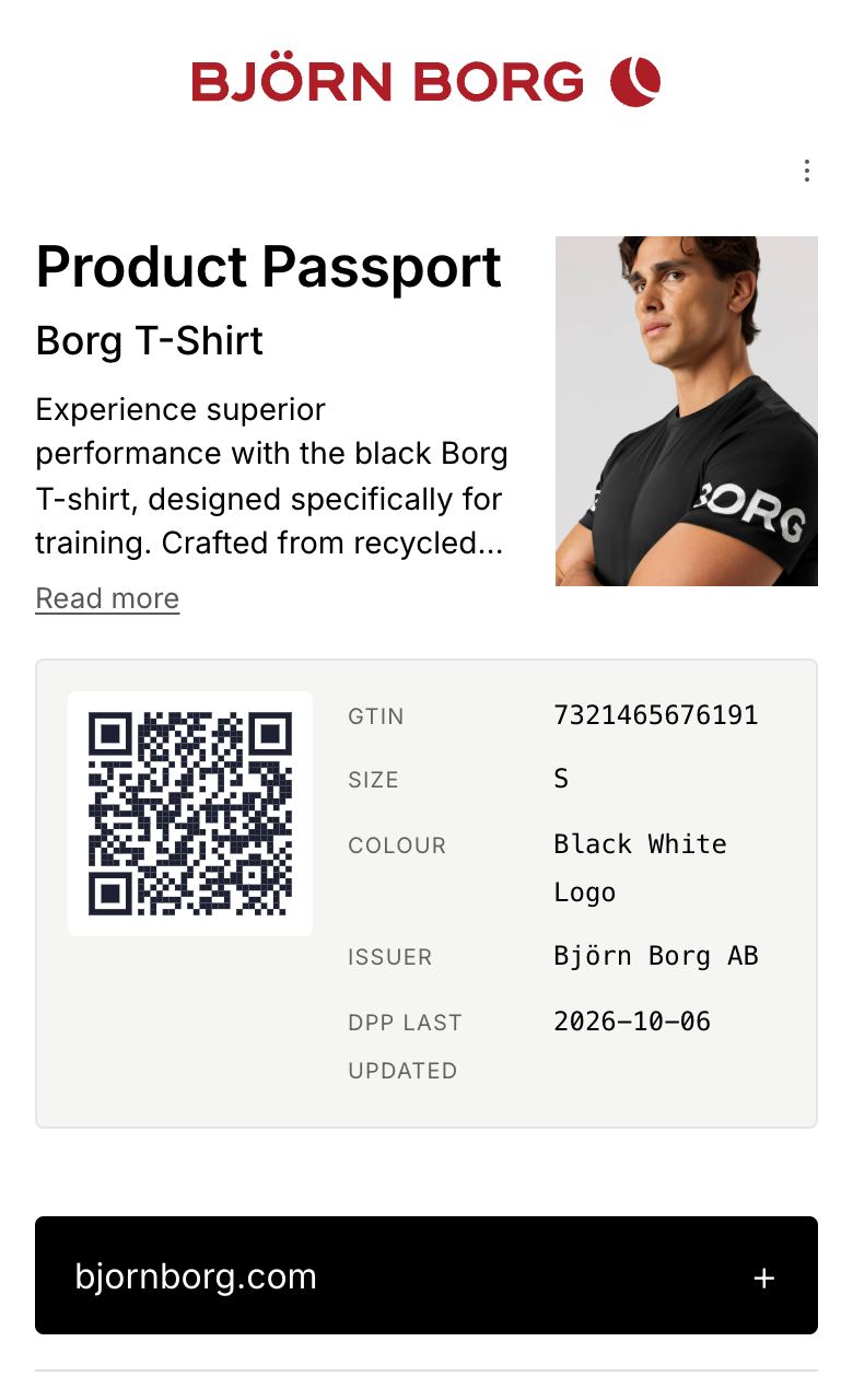 Digitalt produktpass: Björn Borg Borg T-Shirt