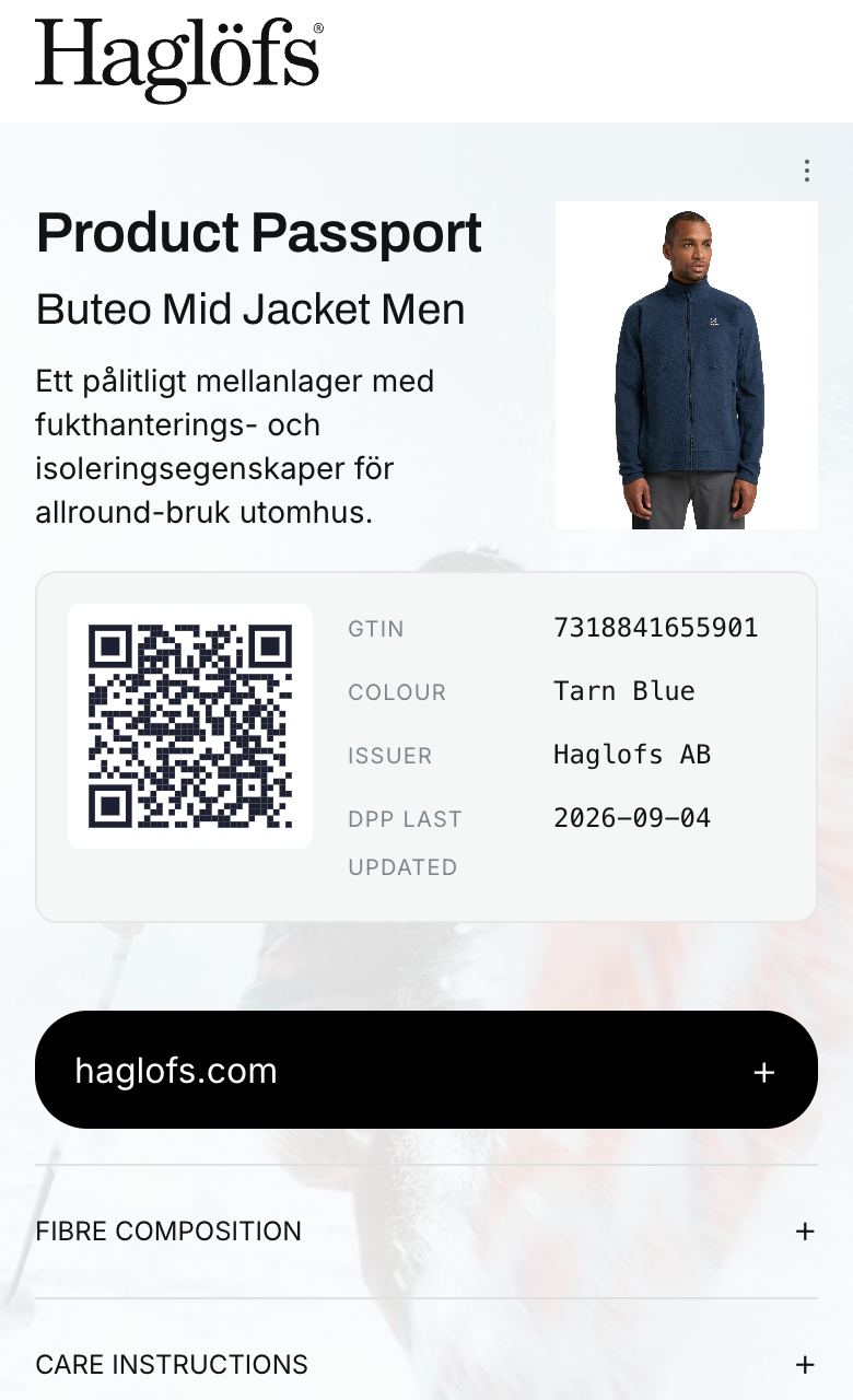 Digitalt produktpass: Haglöfs Buteo Mid Jacket Men