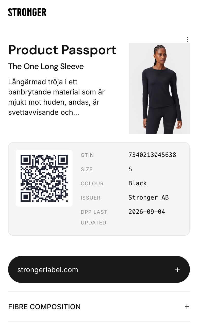 Digitalt produktpass: Stronger The One Long Sleeve